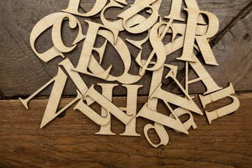 Wooden alphabet letters