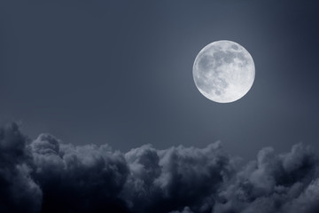 Wall Mural - night sky with moon and clouds