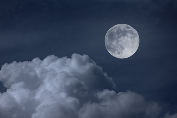 Wall Mural - night sky with moon and clouds