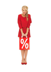 Sticker - beautiful woman in red dress with shopping bag