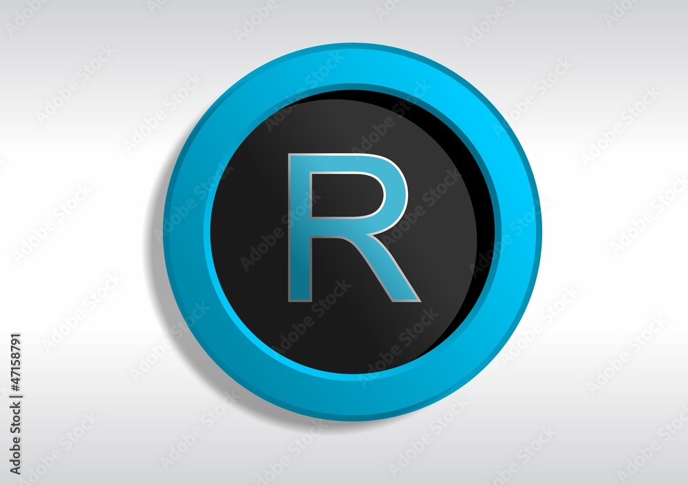 Botão com a Letra R Stock Vector | Adobe Stock