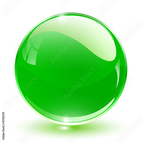 3D crystal sphere green