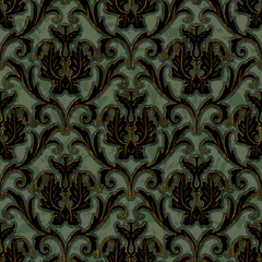 Wall Mural - seamless floral damask pattern background