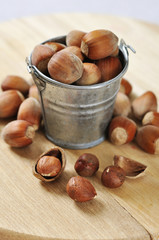 Wall Mural - hazelnuts in a bucket