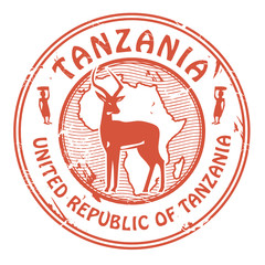grunge rubber stamp with text tanzania inside, vector