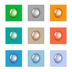 Fototapete - Set of vector drops in different colors