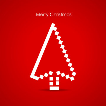 Christmas tree as a cursor, media holidays concept
