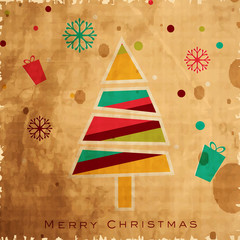 Merry Christmas greeting card, gift card, invitation card or bac