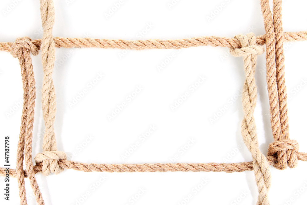Frame composed of rope isolated on white