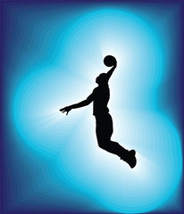 Wall Mural - Basketball player in action. Vector illustration