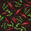 Chili and oregano seamless pattern