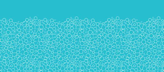 Vector Molecular Structure Horizontal Seamless Pattern border