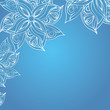 Blue background with floral ornament