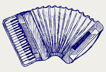 Wall Mural - Accordion. Doodle style