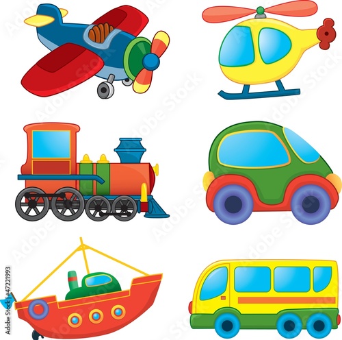 Naklejka ścienna Cartoon transport. Vector set