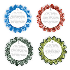 Fototapete - Four floral abstract background for text