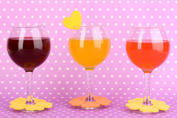 Colorful cocktails with bright decor for glasses