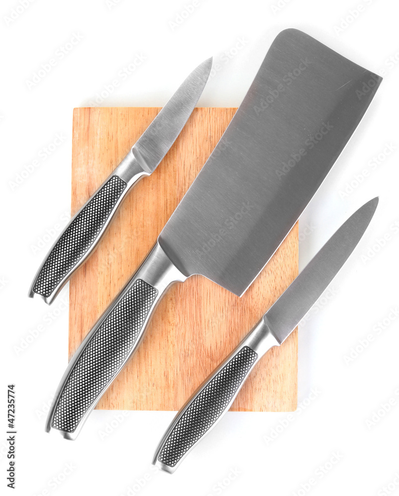 Set of knives isolated on white