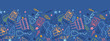Vector birthday horizontal seamless pattern ornament background