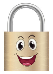 Poster - a lock with face