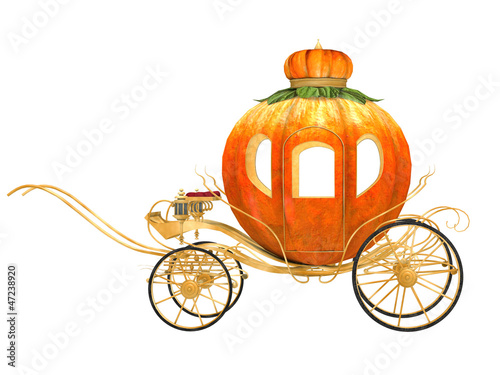 Cuadros en Lienzo Cinderella fairy tale pumpkin carriage, isolated