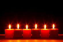 Six Square Candles Burning Bright
