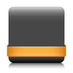 BLANK web button (square orange icon symbol template)