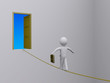 © masterofall686 - Businessman on tightrope trying to reach open door