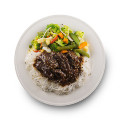 Wall Mural - Isolated teriyaki beef