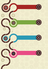 Poster - Vector abstract retro background with flowers