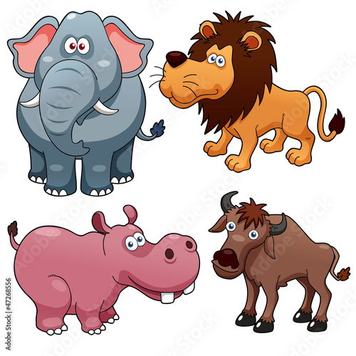 Naklejka na meble illustration of Wild animals cartoons