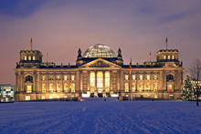 Berlin Reichstag Christmas Snow