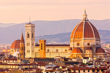 Florence, view of Duomo and Giotto's bell tower,