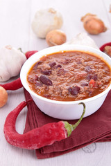 Wall Mural - bowl of chili con carne