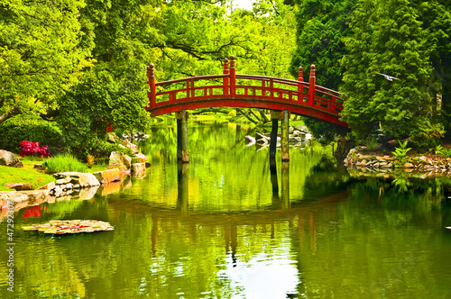 Naklejka na meble Bridge in japanese garden