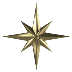 golden star isolated with clipping path