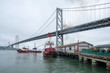 Bay Bridge and ships  in San Francisco