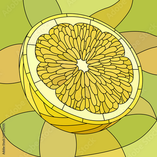 Naklejka dekoracyjna Vector illustration of yellow lemon.