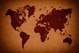 Fototapeta Mapy - Old vintage world map