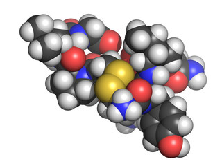 Canvas Print - Oxytocin (cuddle hormone) molecule, chemical structure