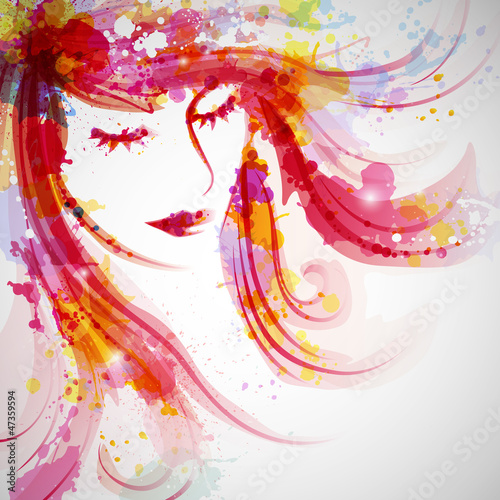 Obraz w ramie Vector Illustration of an Abstract Fashion Woman