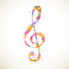 Wall Mural - Vector Illustration of an Abstract Colorful Clef