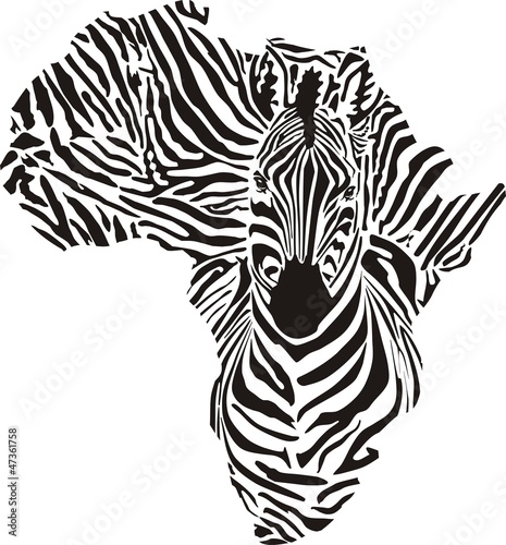 Naklejka dekoracyjna Africa in a zebra camouflage