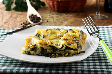 Wall Mural - Lasagne with spinach and ricotta