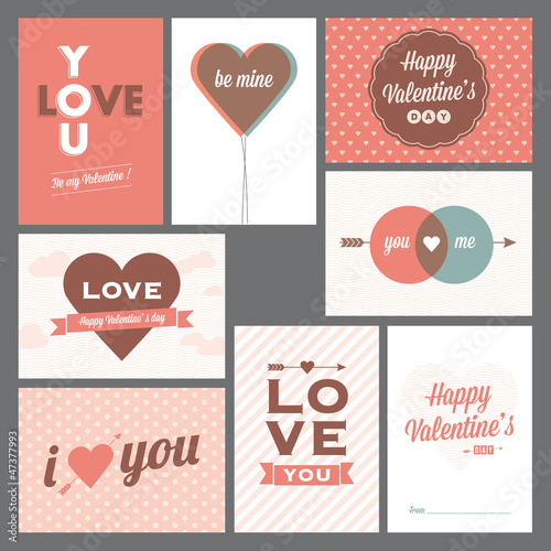 Naklejka dekoracyjna Happy valentine’s day and weeding cards