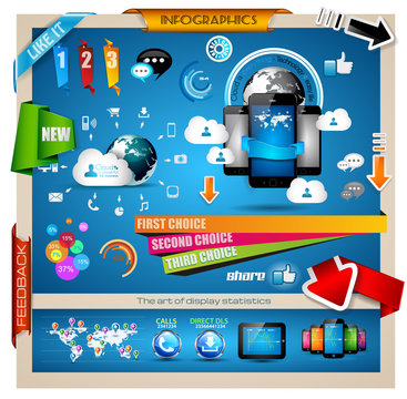 Infographic with Cloud Computing concept