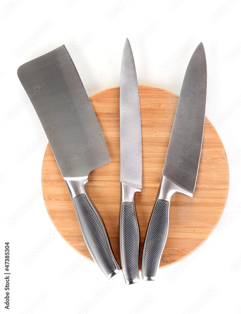 Set of knives isolated on white