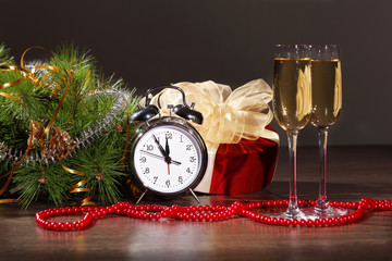 Wall Mural - Glasses of champagne at new year party