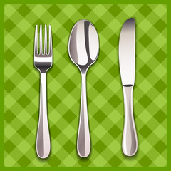 knife, spoon and fork