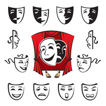 Set Of Theatrical Masks